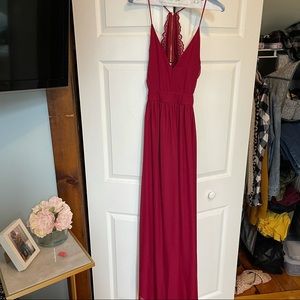 Formal Lace Back Maxi Dress